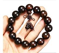 BIZTTLOG Pulsera de Rosario Vintage de Madera de Incienso Rojo - Energía Zen, Pulsera elástica de la Suerte, joyería Espiritual Unisex con Cuentas de Madera for meditación y Yoga(15mm*15 b1)