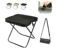 BIZTTLOG Taburete Plegable Ligero for Exteriores 2026 - Mini Asiento Plegable portátil for Camping con Bolsa de Almacenamiento, Taburete for Picnic, Senderismo y Pesca (Negro)(Black(Large))