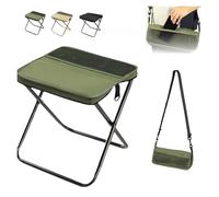 BIZTTLOG Taburete Plegable Ligero for Exteriores 2026 - Mini Asiento Plegable portátil for Camping con Bolsa de Almacenamiento, Taburete for Picnic, Senderismo y Pesca (Negro)(Green(Small))
