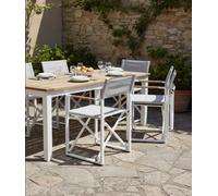 Bizzotto Silla de director en aluminio y textilene con reposabrazos de teca