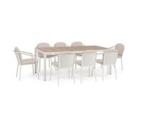 Bizzotto Juego de mesa y 8 sillas Ulises Vapor para terraza exterior
