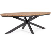 Bizzotto Mesa de aluminio antracita 218x115 con lamas efecto madera