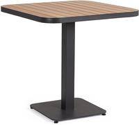Bizzotto Mesa de aluminio antracita 75x75 con lamas efecto madera