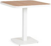 Bizzotto Mesa de aluminio blanco de 75x75 con lamas efecto madera