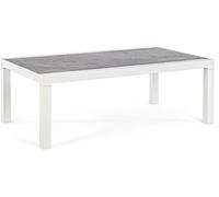 Bizzotto Mesa de centro de aluminio con tapa de cerámica 120x70 lunar