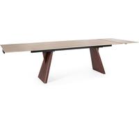Bizzotto Mesa extensible 200/300×100 nogal/travertino