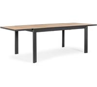 Belmar - Mesa de exterior extensible para comedor o jardín, láminas de madera y aluminio, 160-240 cm