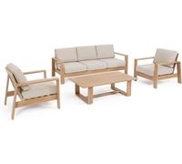 Bizzotto Salón de jardín con sillones y mesa de centro en aluminio natural