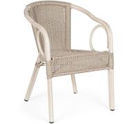 Bizzotto Silla con reposabrazos CALA Antik, de aluminio, trenzado de fibra sintética