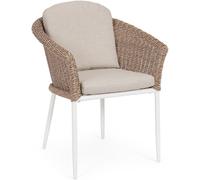 Bizzotto Silla con brazos en aluminio y fibra sintética blanco