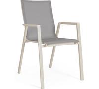Bizzotto Silla con brazos en aluminio y textilene beige.