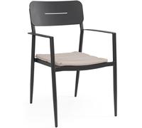 Bizzotto Silla con reposabrazos y cojín en aluminio antracita.