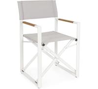 Bizzotto Silla de director en aluminio y textilene con reposabrazos de teca