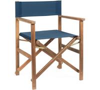 Bizzotto Silla de director en madera y tejido de poliéster azul