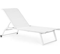 Bizzotto Tumbona con ruedas en aluminio y textilene blanco