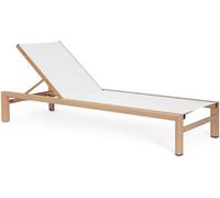 Bizzotto Tumbona con ruedas en aluminio y textilene natural/blanco