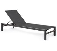 Bizzotto Tumbona reclinable de aluminio y textilene antracita