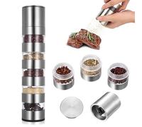 BJBJJIU 5 en 1 Botes Especias para Camping, Botes para Especias, Frascos Especiarias Portátiles, Spice Jars, Molinillo de EspeciasMini Salero para Llevar Camping Viajes Picnic