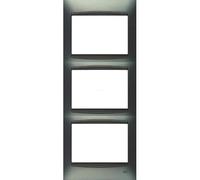 Bjc coral color - Placa 3 elementos vertical coral embellecedor sin bastidor gris sombra