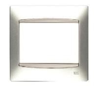 Bjc coral color - Placa 3 elementos vertical coral embellecedor sin bastidor plata luna