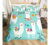 BJCJGGL Funda Nordica 150 Moderno Alpaca Blanca Ropa de Cama 150 para Niños Adultos con Cremallera Suave Transpirable Microfibra Fundas Nordicas 240x220 cm + 2 Fundas de Almohada 50x80 cm