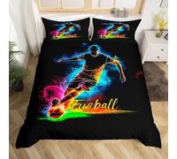 BJCJGGL Funda Nordica 150 Moderno BalóN De FúTbol Ropa de Cama 150 para Niños Adultos con Cremallera Suave Transpirable Microfibra Fundas Nordicas 240x220 cm + 2 Fundas de Almohada 50x80 cm