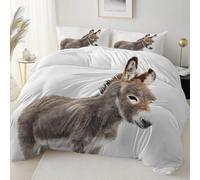 BJCJGGL Funda Nordica 150 Moderno Burro Gris Ropa de Cama 150 para Niños Adultos con Cremallera Suave Transpirable Microfibra Fundas Nordicas 240x220 cm + 2 Fundas de Almohada 50x80 cm