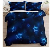 BJCJGGL Funda Nordica 150 Moderno Estrellas Azules Ropa Cama 150 para Niños Adultos con Cremallera Suave Transpirable Microfibra Fundas Nordicas 240x220 cm + 2 Fundas de Almohada 50x80 cm