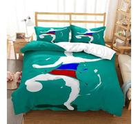 BJCJGGL Funda Nordica 150 Moderno Futbolista Verde Ropa de Cama 150 para Niños Adultos con Cremallera Suave Transpirable Microfibra Fundas Nordicas 240x220 cm + 2 Fundas de Almohada 50x80 cm