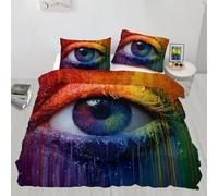 BJCJGGL Funda Nordica 150 Moderno Ojos Ropa de Cama 150 para Niños Adultos con Cremallera Suave Transpirable Microfibra Fundas Nordicas 240x220 cm + 2 Fundas de Almohada 50x80 cm