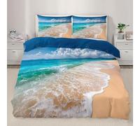 BJCJGGL Funda Nordica 150 Moderno Playa Tropical Ropa de Cama 150 para Niños Adultos con Cremallera Suave Transpirable Microfibra Fundas Nordicas 240x220 cm + 2 Fundas de Almohada 50x80 cm