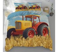 BJCJGGL Funda Nordica 150 Moderno Tractor Ropa de Cama 150 para Niños Adultos con Cremallera Suave Transpirable Microfibra Fundas Nordicas 240x220 cm + 2 Fundas de Almohada 50x80 cm