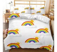BJCJGGL Funda Nordica 90 Arcoiris Edredón Cama 90 para Niñas Niños con Cremallera de Suave Transpirable Microfibra Fundas Nordicas 150x220 cm + 2 Fundas de Almohada 50x80 cm