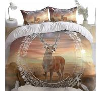 BJCJGGL Funda Nordica 90 Ciervo MarróN Edredón Cama 90 para Niñas Niños con Cremallera de Suave Transpirable Microfibra Fundas Nordicas 150x220 cm + 2 Fundas de Almohada 50x80 cm