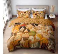 BJCJGGL Funda Nordica 90 HáMster Amarillo Edredón Cama 90 para Niñas Niños con Cremallera de Suave Transpirable Microfibra Fundas Nordicas 150x220 cm + 2 Fundas de Almohada 50x80 cm