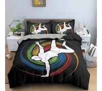 BJCJGGL Funda Nordica 90 Hip-Hop Edredón Cama 90 para Niñas Niños con Cremallera de Suave Transpirable Microfibra Fundas Nordicas 150x220 cm + 2 Fundas de Almohada 50x80 cm