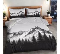 BJCJGGL Funda Nordica 90 MontañA Nevada Edredón Cama 90 para Niñas Niños con Cremallera de Suave Transpirable Microfibra Fundas Nordicas 150x220 cm + 2 Fundas de Almohada 50x80 cm