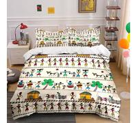 BJCJGGL Funda Nordica 90 Tribu Africana Edredón Cama 90 para Niñas Niños con Cremallera de Suave Transpirable Microfibra Fundas Nordicas 150x220 cm + 2 Fundas de Almohada 50x80 cm