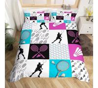 BJCJGGL Funda Nordica 90 Volante De BáDminton Edredón Cama 90 para Niñas Niños con Cremallera de Suave Transpirable Microfibra Fundas Nordicas 150x220 cm + 2 Fundas de Almohada 50x80 cm