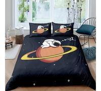 BJCJGGL Funda Nordica Cama 180 Astronauta Espacial Colchas Cama 180 para Niños Adultos con Cremallera Suave Transpirable Microfibra Fundas Nordicas 260x240 cm + 2 Fundas de Almohada 50x80 cm
