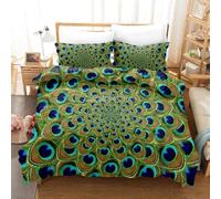 BJCJGGL Funda Nordica Cama 180 Estampado De Pavo Real Colchas Cama 180 para Niños Adultos con Cremallera Suave Transpirable Microfibra Fundas Nordicas 260x240 cm + 2 Fundas de Almohada 50x80 cm