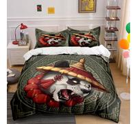 BJCJGGL Funda Nordica Cama 180 Panda Colchas Cama 180 para Niños Adultos con Cremallera Suave Transpirable Microfibra Fundas Nordicas 260x240 cm + 2 Fundas de Almohada 50x80 cm