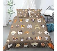 BJCJGGL Funda Nordica Cama 180 Perro MarróN Adorable Colchas Cama 180 para Niños Adultos con Cremallera Suave Transpirable Microfibra Fundas Nordicas 260x240 cm + 2 Fundas de Almohada 50x80 cm