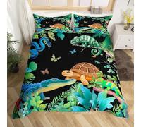 BJCJGGL Fundas Nordicas 105 Animales De La Selva Ropa de Cama 105 para Niñas Niños con Cremallera Suave Transpirable Microfibra Fundas Nordicas 180x220 cm + 2 Fundas de Almohada 50x80 cm