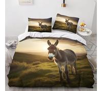 BJCJGGL Fundas Nordicas 105 Burro Gris Ropa de Cama 105 para Niñas Niños con Cremallera Suave Transpirable Microfibra Fundas Nordicas 180x220 cm + 2 Fundas de Almohada 50x80 cm