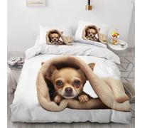 BJCJGGL Fundas Nordicas 105 Chihuahua Ropa de Cama 105 para Niñas Niños con Cremallera Suave Transpirable Microfibra Fundas Nordicas 180x220 cm + 2 Fundas de Almohada 50x80 cm