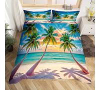 BJCJGGL Fundas Nordicas 105 Palmeras De Playa Ropa de Cama 105 para Niñas Niños con Cremallera Suave Transpirable Microfibra Fundas Nordicas 180x220 cm + 2 Fundas de Almohada 50x80 cm