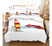 BJCJGGL Fundas Nordicas 105 Surf Blanco Ropa de Cama 105 para Niñas Niños con Cremallera Suave Transpirable Microfibra Fundas Nordicas 180x220 cm + 2 Fundas de Almohada 50x80 cm