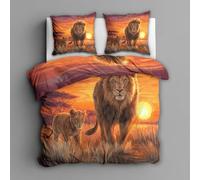 BJCJGGL Fundas Nordicas 135 LeóN Africano Ropa de Cama 135 para Niños Adultos con Cremallera Suave Transpirable Microfibra Fundas Nordicas 220x220 cm + 2 Fundas de Almohada 50x80 cm