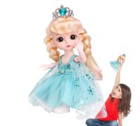 BJD - Figura articulada, juguete de vestir de niña | con 13 articulaciones móviles, 6,3 pulgadas, con peluca, ropa y zapatos, maquillaje completo para colección y